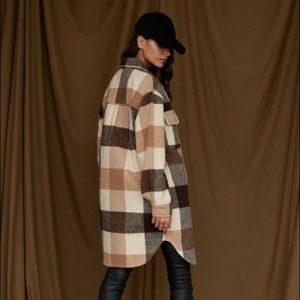 12TH TRIBE SIERRA BROWN PLAID SHACKET